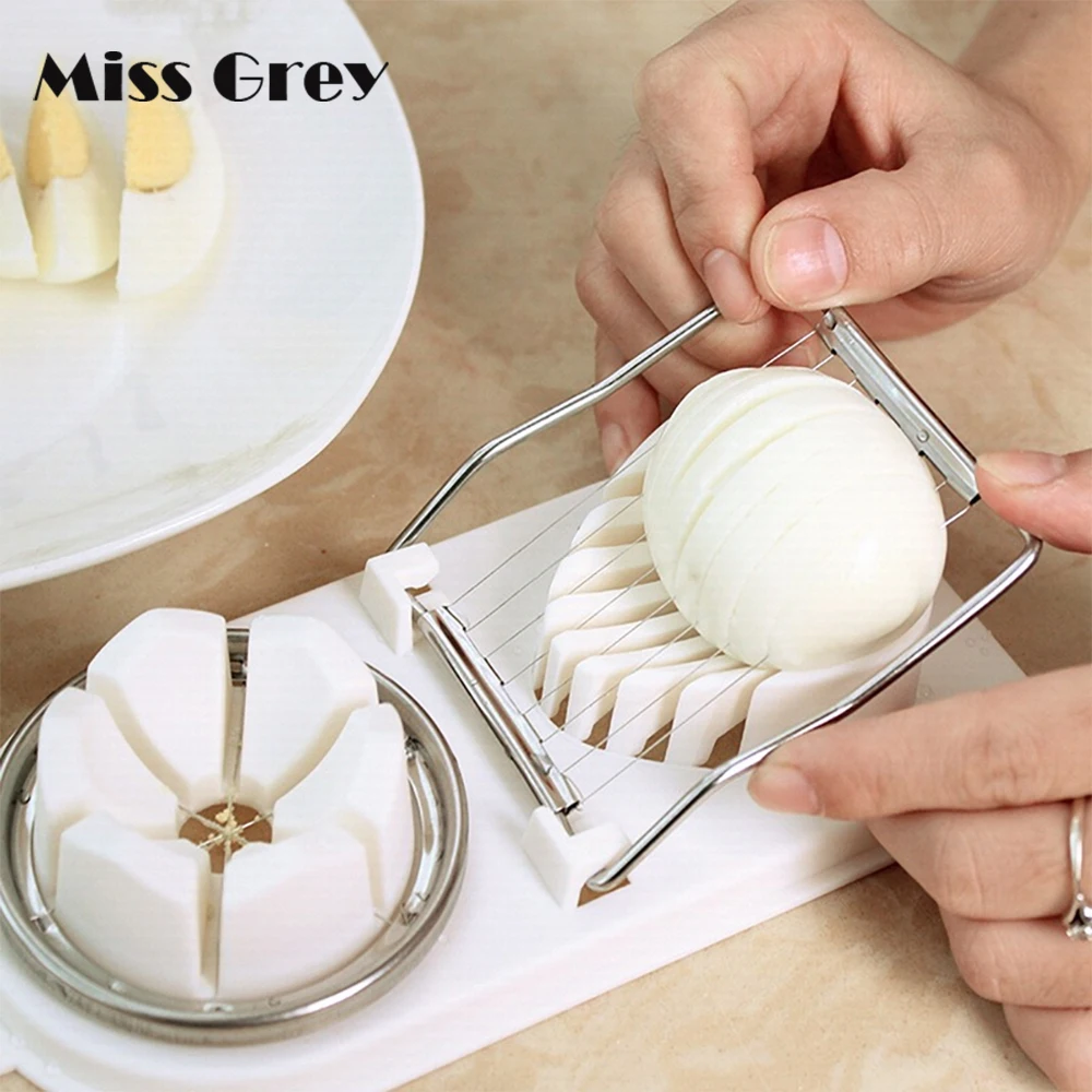 

Multifunction Egg Cutter Plastic Egg Holder Two-in-one Preserved Egg Artifact Egg Separator Flower-Shape Kitchen Gadgets