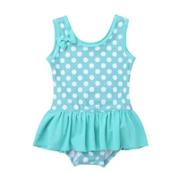infant baby girl one piece swimsuit sleeveless cute polka dots ruffles swimwear toddler girl swim suit summer beach bathing suit