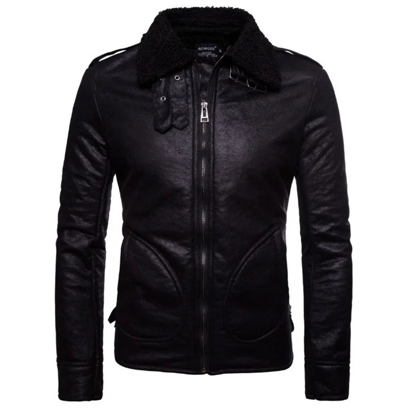 

Size Men Europe/US Leather Suede Jacket Motorcycle Leather Jacket Male Faux Leather Fur Coat Jaqueta De Couro Masculina