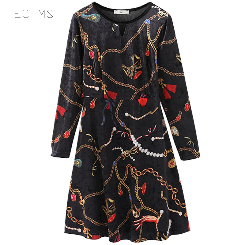 EC. MS женские платья с длинным рукавом цветочный принт весна 2020 подарок на день