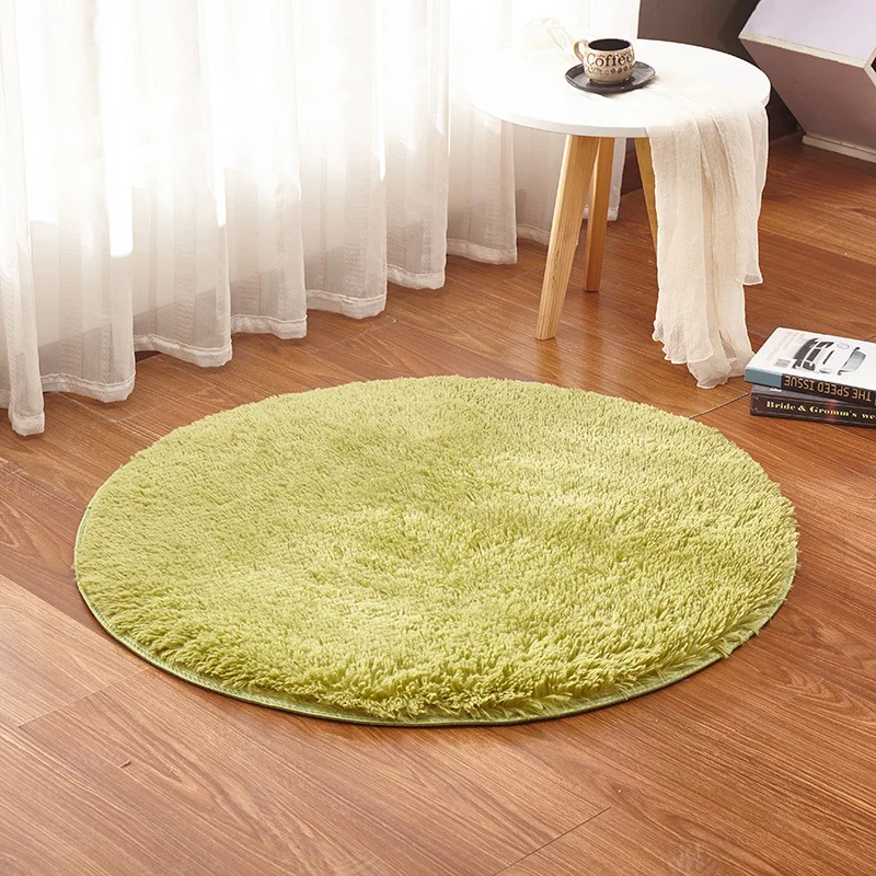 

Round Plush Carpet Living Room Carpet Bedroom Decorative Carpet Round Floor Mat Computer Chair Pad Yoga Mat Area Rug Hairy Rug