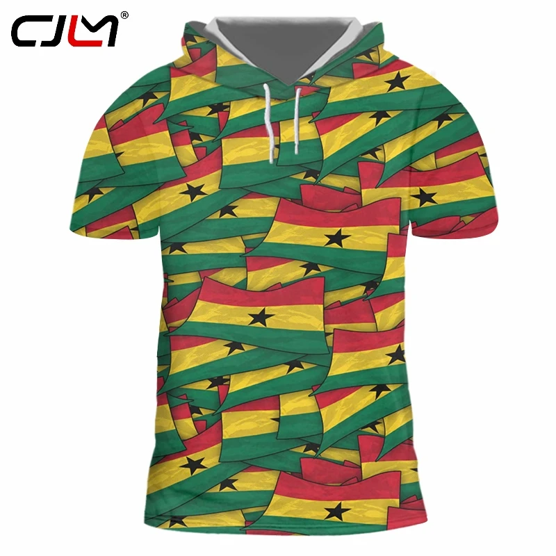 CJLM летняя повседневная мужская футболка новый 3D Печатный флаг Сенегала с твердым