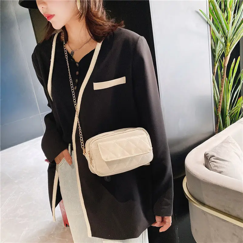

Women'S Leather Shoulder Bag With Chain Small Square Purses And Handbags 2021 Large Capacity Crossbody Bags For Women Casual