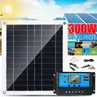 Комплект полугибких солнечных панелей 300 Вт с солнечными элементами 50A60A80A100A, солнечные элементы для автомобиля, яхты, RV 12 В, зарядное устройство