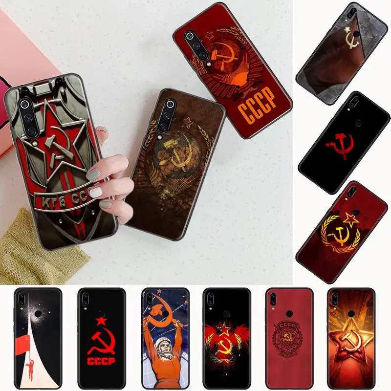 

Soviet Union USSR Flag Phone Case black For Xiaomi Redmi mi note 7 8t 9 9t 9s 8 10 10t 11 pro lite K20 max 3