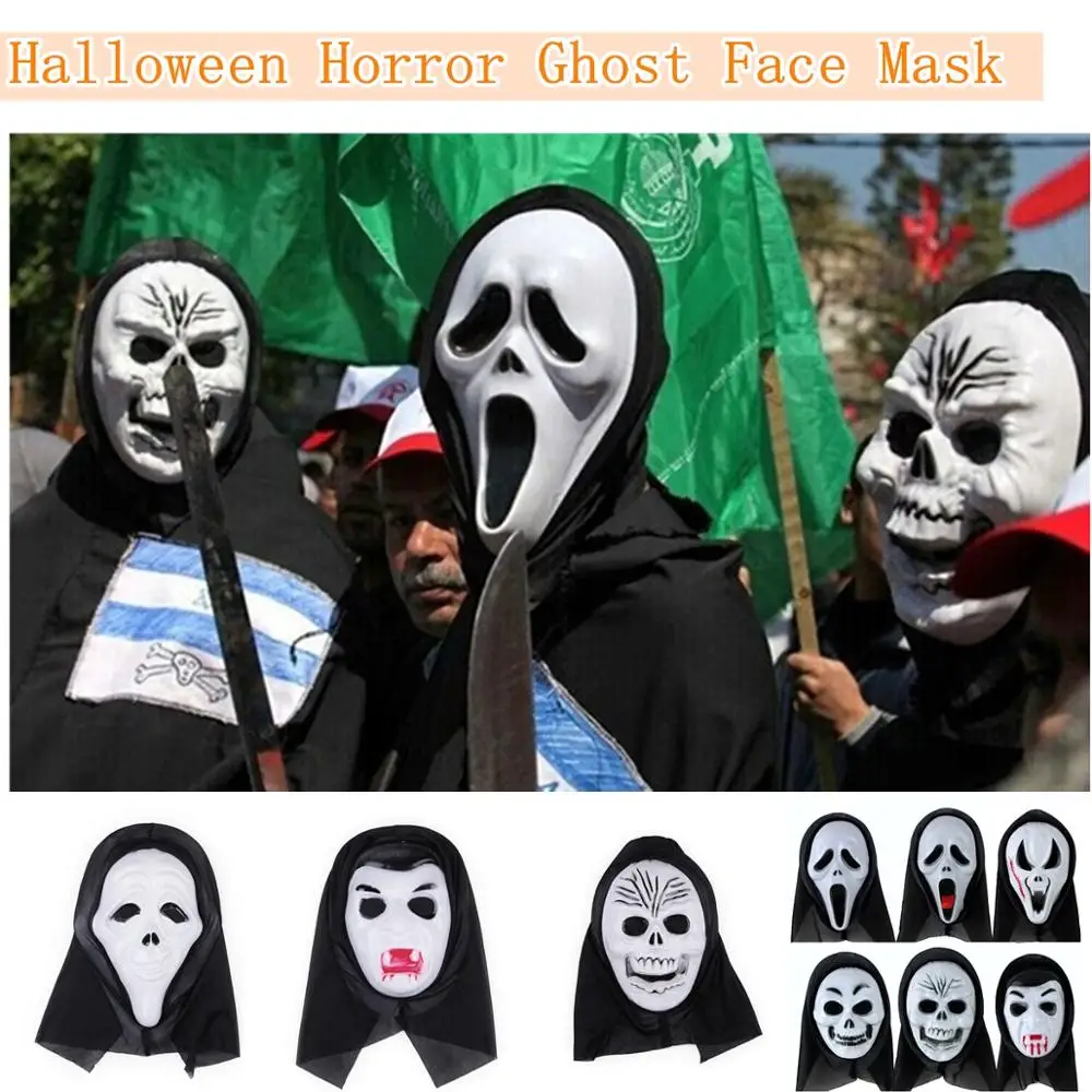 Маска для лица Хэллоуин ужас призрак 2020 унисекс дети Кричащие гримасы маска Cos