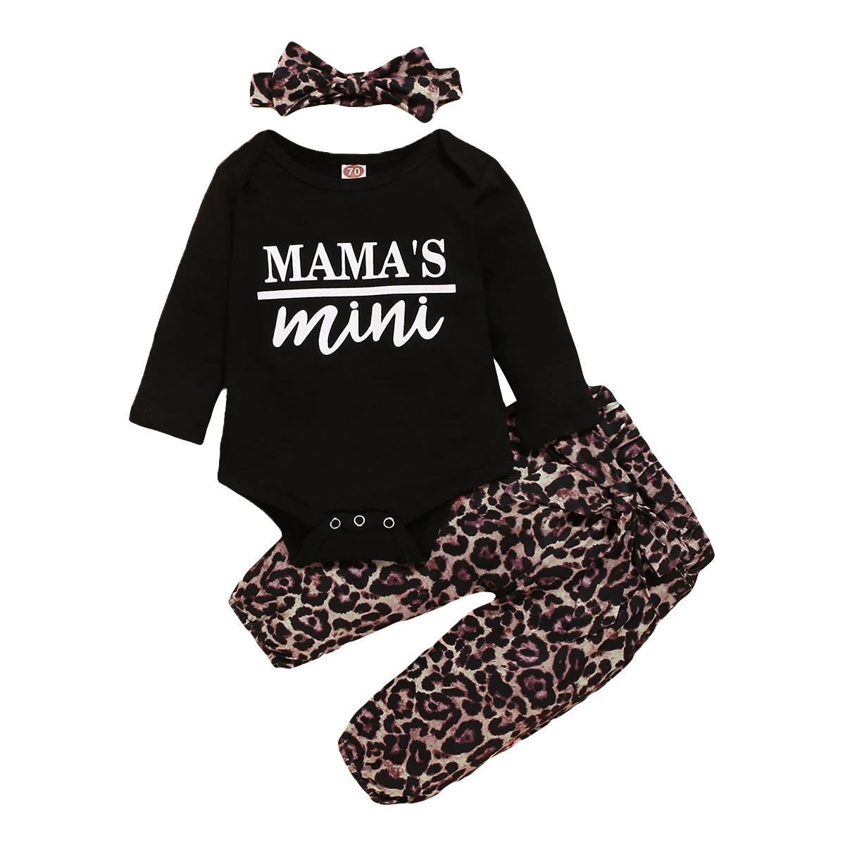 

Autumn Infant Newborn Kid Baby Girl Clothes Set Letter Long Sleeve Jumpsuit Leopard Pants Headband Casual Cotton Kids Clothing