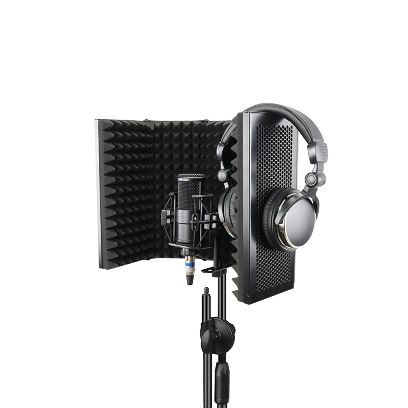 

2021 Складная регулируемая Звукопоглощающая Панель для записи голоса, портативная Звукоизоляционная пластина экран для микрофона