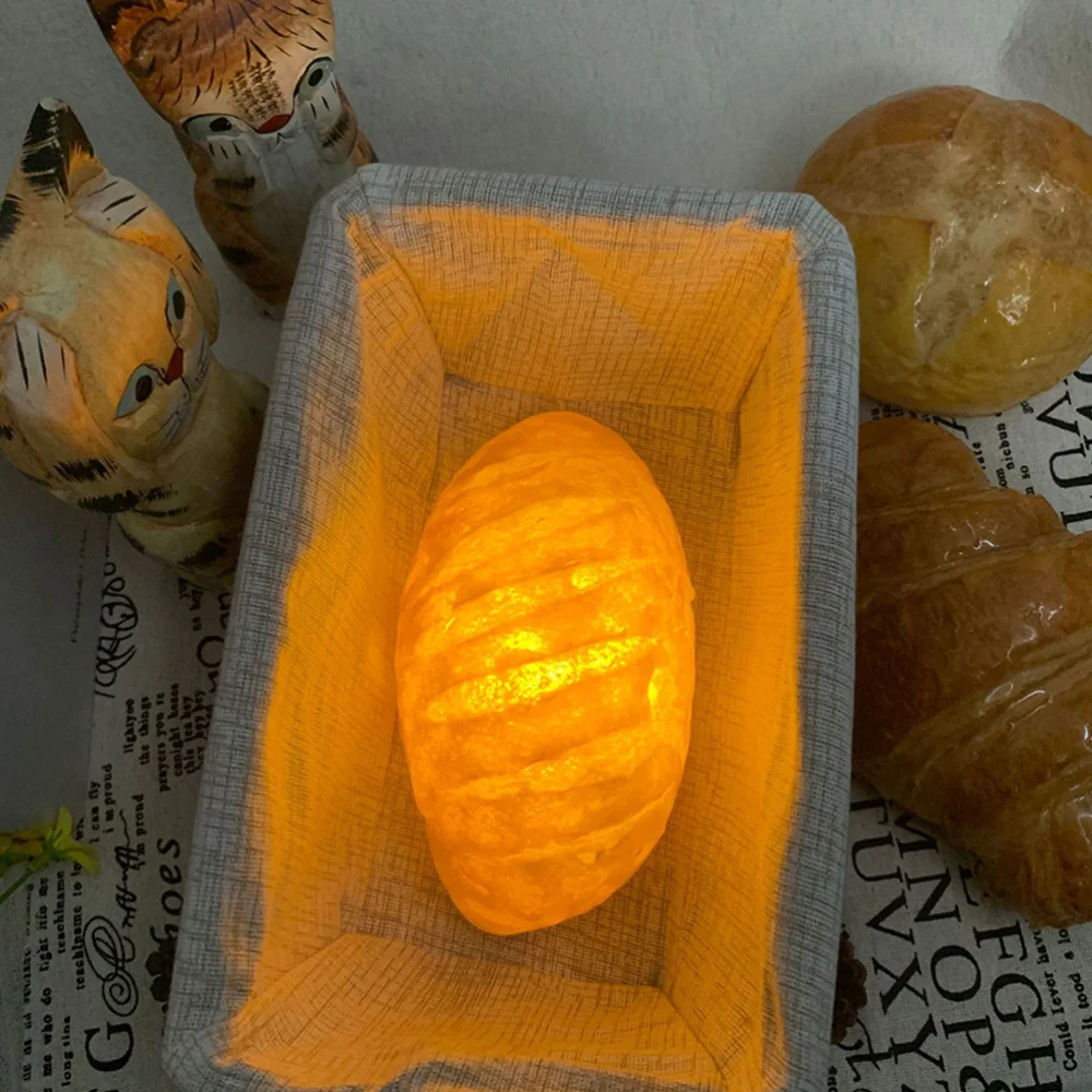 

1pc Bread Shape Night Light Atmosphere Bedside Night Lamp Night Light Gift
