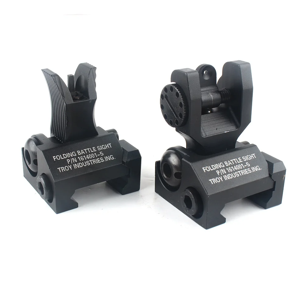Tactical Troy HK Style Front&ampRear Sight Folding Battle Black Iron Sights Set for Airsoft AR-15 M16 Rail | Спорт и развлечения