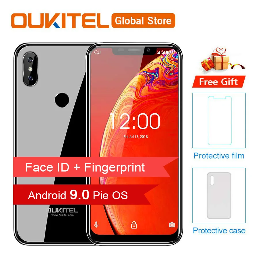 OUKITEL C13 Pro 5G/2,4G wifi 6,1" 19:9 Android 9,0 MT6739 четырехъядерный 2 Гб 16 Гб отпечаток пальца 4G LTE смартфон для распознавания лица мобильный телефон