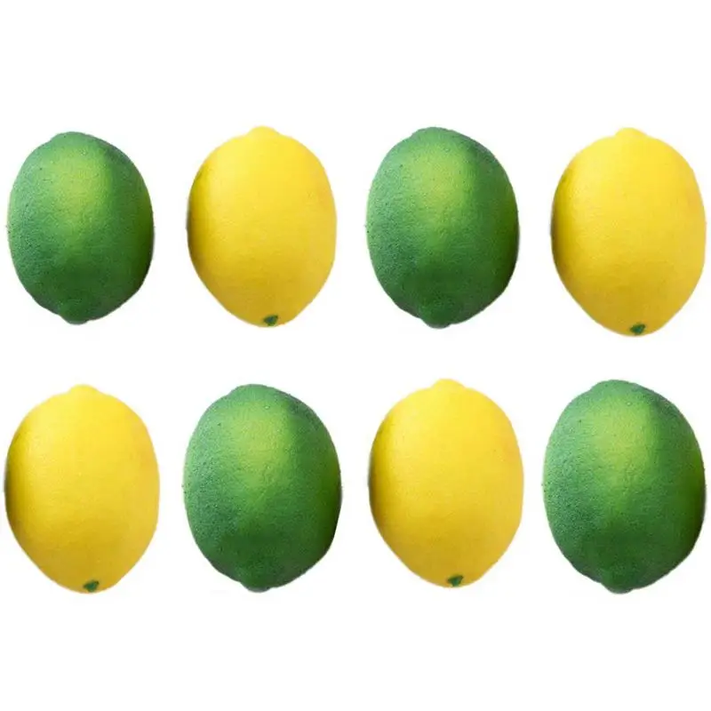 

8 Pack Artificial Fake Lemons Limes Fruit for Vase Filler Home Kitchen Party Decoration, Yellow and Green