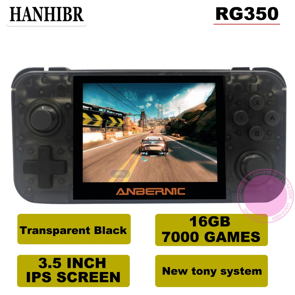 ANBERNIC RG350 ips Ретро игры 350 видео игры обновление игровой консоли ps1 игры 64 бит opendingux 3,5 дюймов 28000+ игры rg350