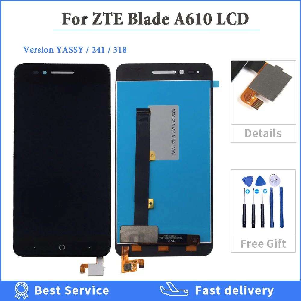 ЖК дисплей 5 дюймов для ZTE Blade A610 Voyage 4 A610C экран версия YASSY 241 318|Экраны мобильных