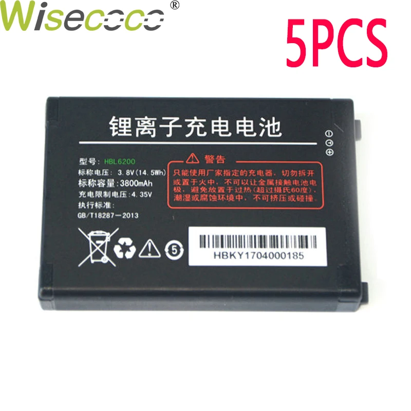 WISECOCO 5 шт. 3800 мАч HBL6200 Аккумулятор для Urovo i6200S i6200a i6300a сканер в наличии аккумулятор