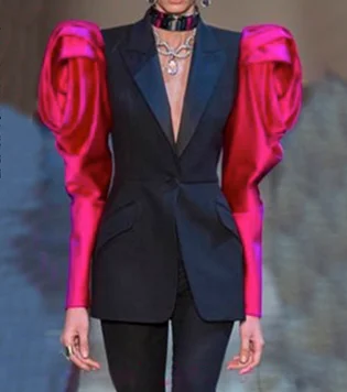 Yesexy 2020 весенний лоскутный Женский блейзер с зубчатой горловиной дизайнерский