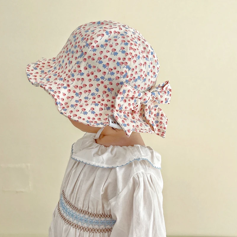 

2022 Princess Baby Hat for Girls Cap Fruit Infant Bucket Hats for Children Spring Summer Kids Girl Sun Cap for Beach Travel 1-3Y