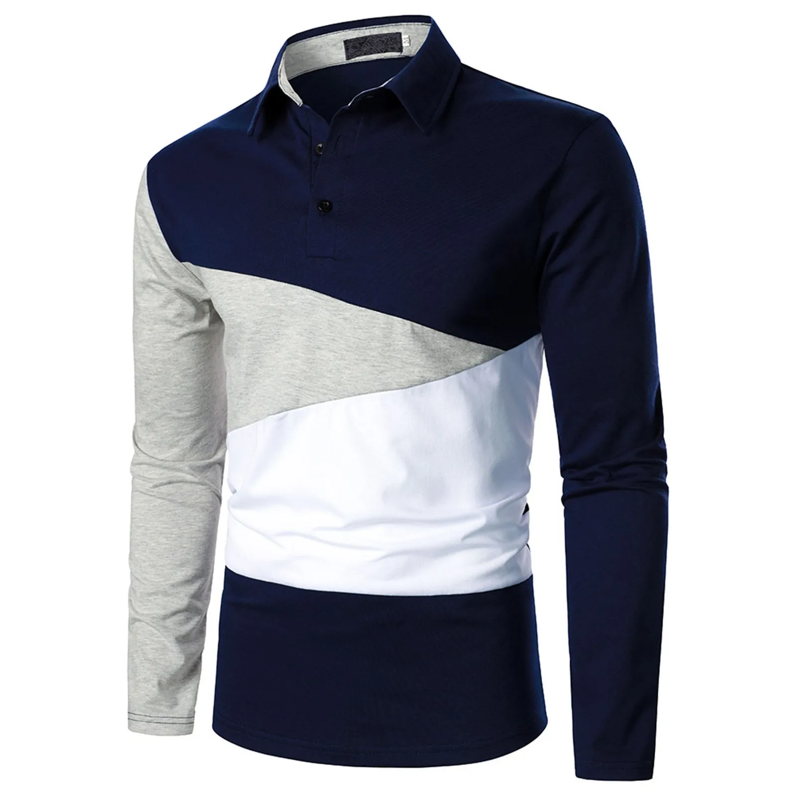 

Повседневный Свободный Мужской Топ с отложным воротником и длинными рукавами на осень и зиму