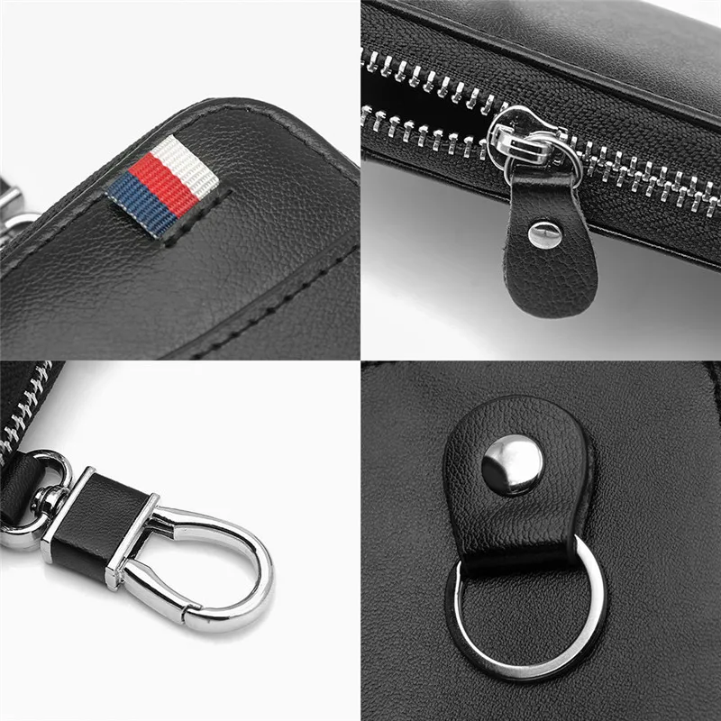 

High Quality Leather House Key Bag Car Key Organizer Thin Key Case Mini Key Pocket Multifunctional Men Women Hand Bag