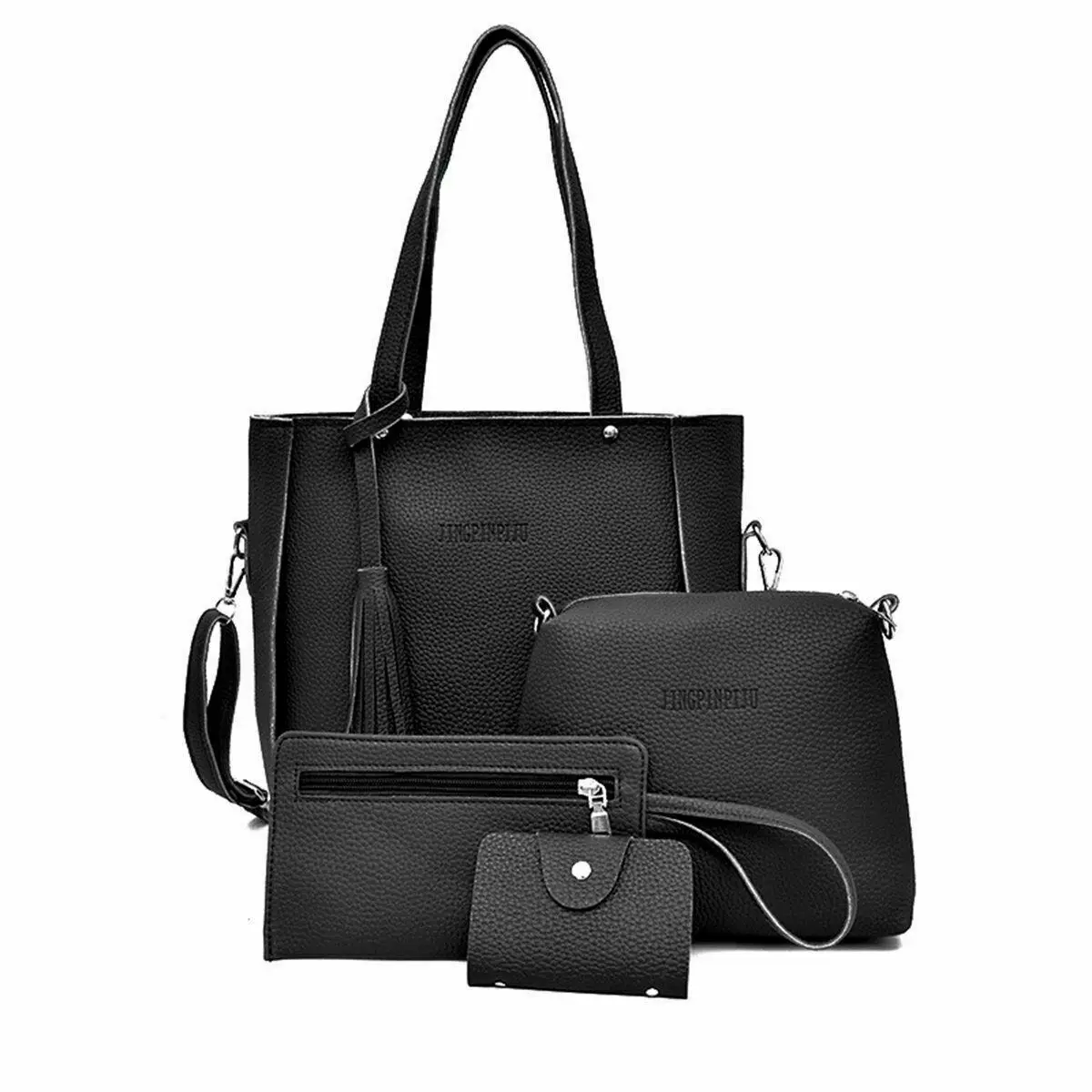 

4PCS/Set Women Lady Leather Handbag Shoulder Bags Tote Purse Messenger Satchel