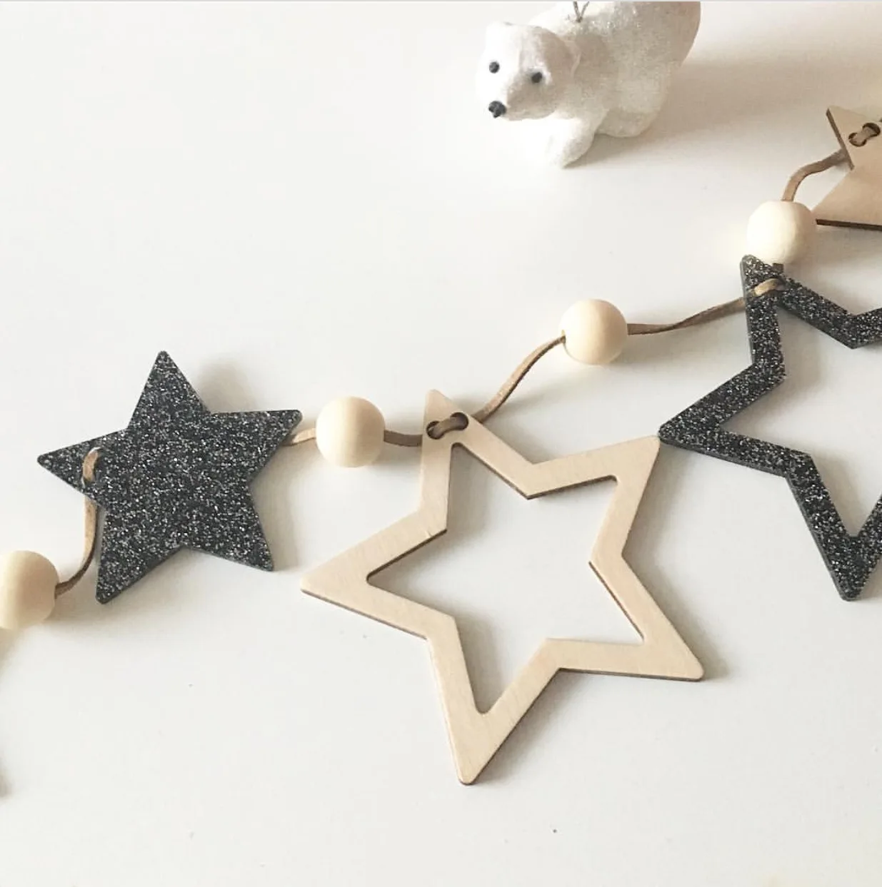 Скандинавский стиль полые блестящие звезды акриловые деревянные настенные