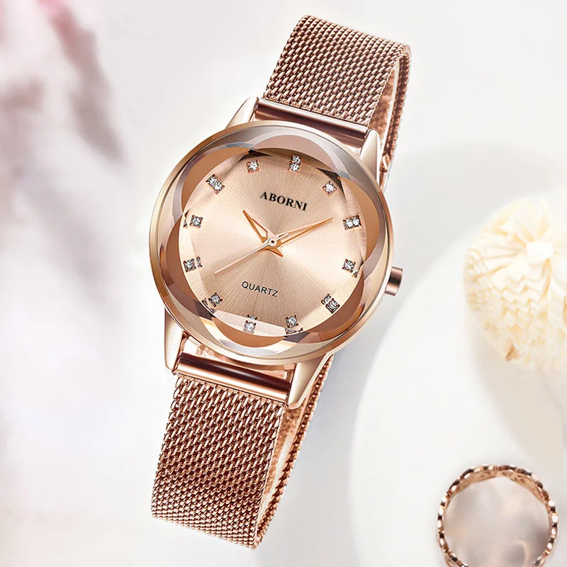 ABORNI роскошные женские часы магнитные звездное небо кварцевые наручные Модные