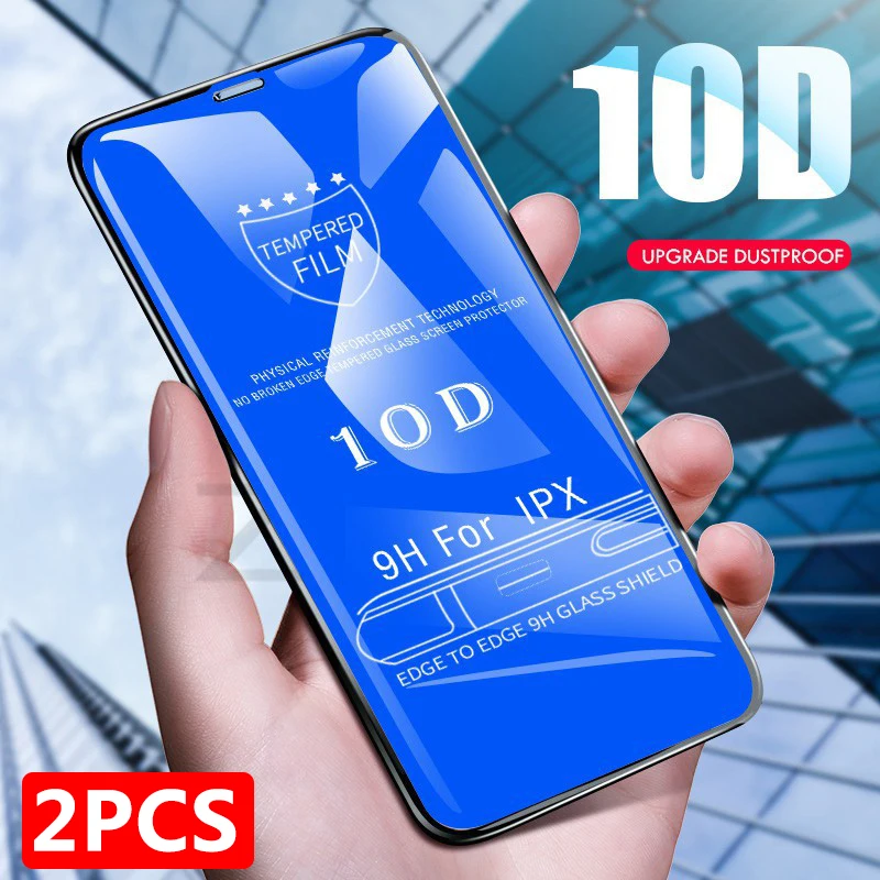 

2PCS Tempered-Glass Full-Coverage Screen Protector for iPhone 13 12 Pro Max 11 XR XS X 8 7 6 6s Plus SE2020 Protective Glass
