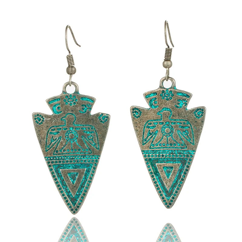 Женские винтажные серьги подвески в этническом стиле бронзовые висячие ретро