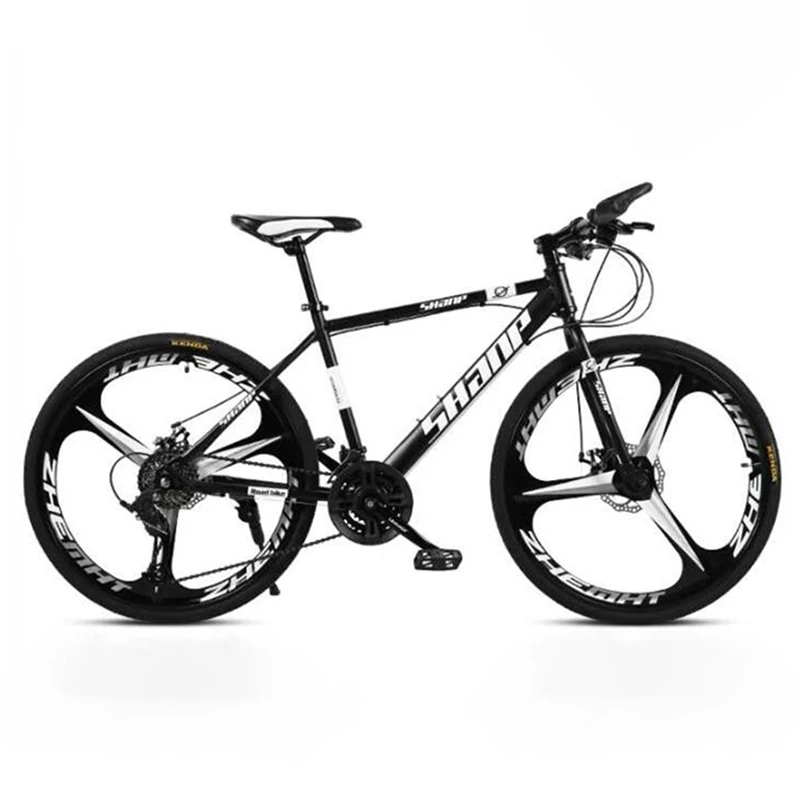 

26 Inch Bicycle 21-30 Speed Carbon Steel Frame Suspension Mechanical Bike Double Disc Brake Derailleur Gears Mountain Cycling