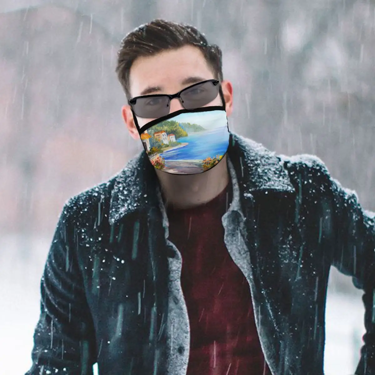 

NOISYDESIGNS Dustproof Mouth Face Mask Chinese Style Landscape Flowers Ink Painting Women Men Muffle Face Mouth Masks