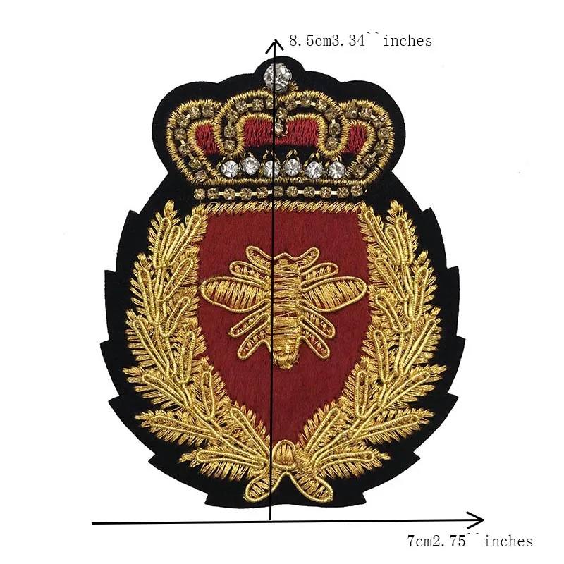 Металлические вышитые бисером нашивки ручной работы в виде короны