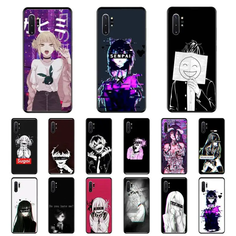 

Sad Anime Aesthetic Senpai Phone Case For Samsung Note8 9 10 20 case for Note10Pro 10lite 20ultra M20 M31 Funda Case