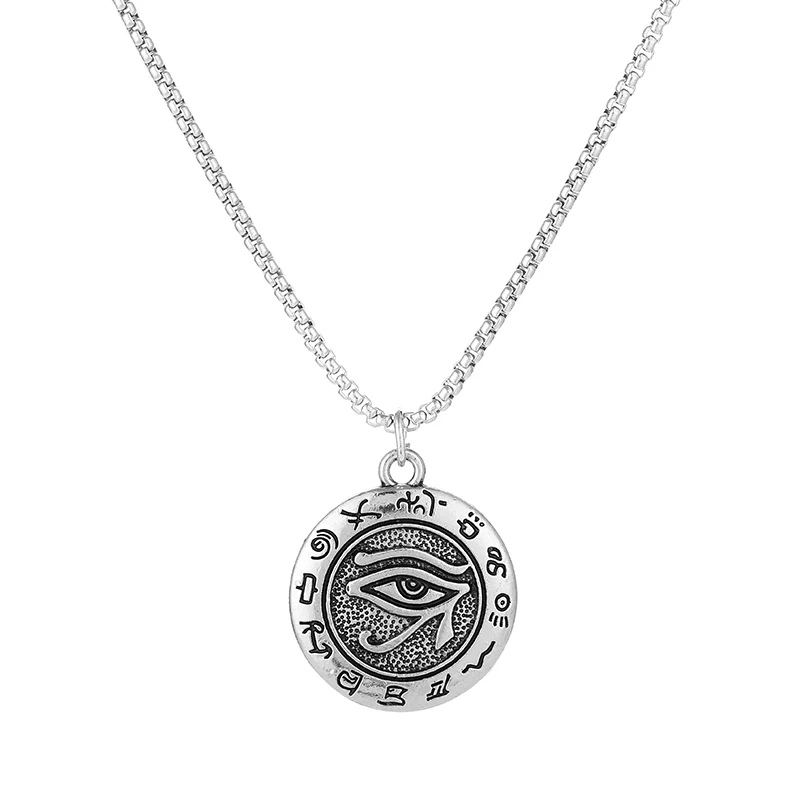 

Длинная цепочка с кулоном «глаз Фараона» для мужчин и женщин, ожерелье серебристого цвета в древнем египетском стиле, Подарочная бижутерия,...