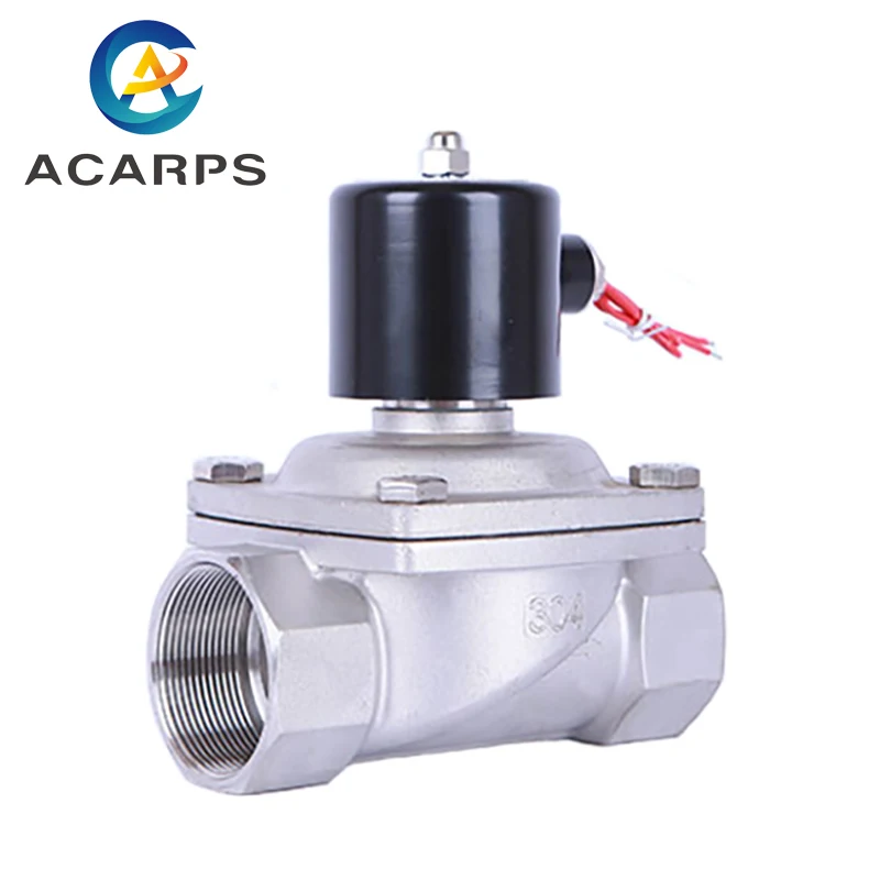 

2" Stainless Steel Solenoid Valve Normally Closed Pipeline Control Switch Valve Water Valve For Water Oil Air 220V