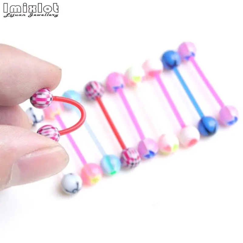 Оптовые партии 10/20/30/50 шт Смешанные УФ гибкие Кольца Для язычка оптом для пирсинга