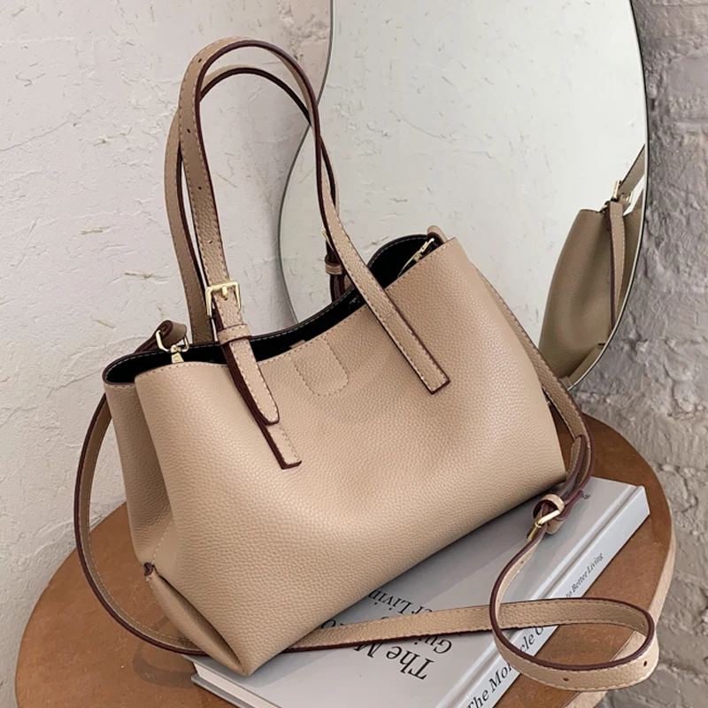 Роскошные женские сумки дизайнерские модные однотонные на плечо вместительные