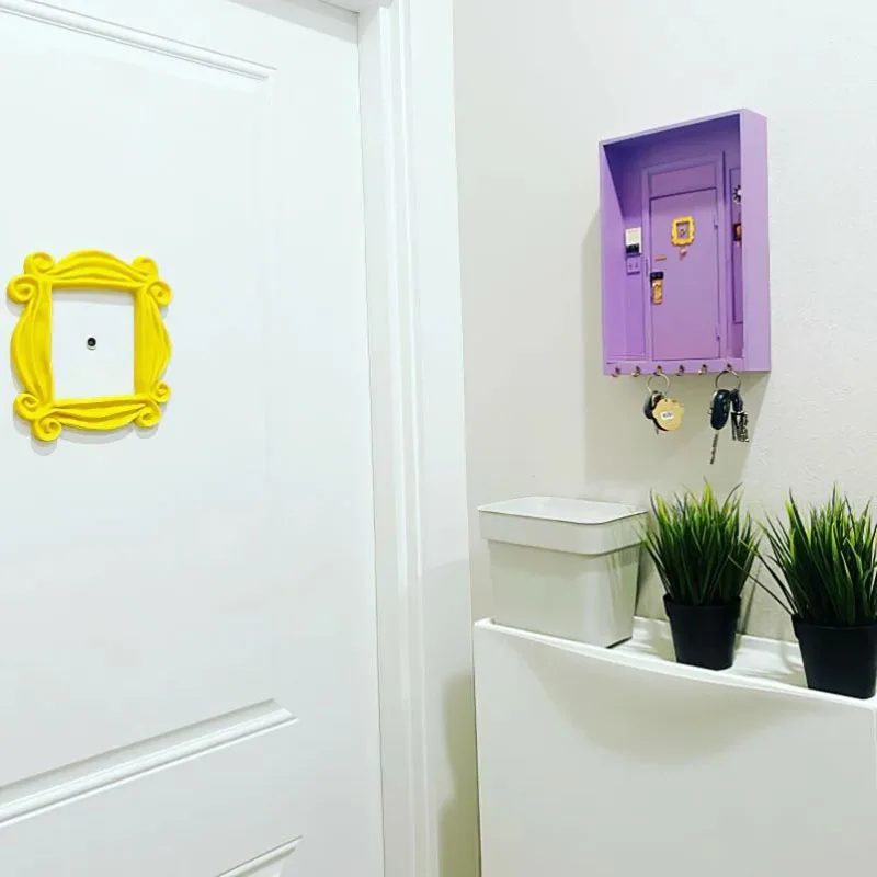 tv show friends key holder monicas door holder wooden purple door hanger friends home decor porch wall hanging key storage tool free global shipping
