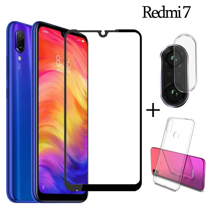 3-in-1Glass Redmi7 3-в-1 чехол+ Камера ззащитное стекло на ксиоми ми а3 Xiaomi Mi A3 Mi Play стекло Экран протектор Redmi 7-A стекло mia 3 xiaomi полное покрытие стекло на сяоми ми а3 стекло xiaomi mi a3 3D стекло - Цвет: 3-in-1Glass Redmi7