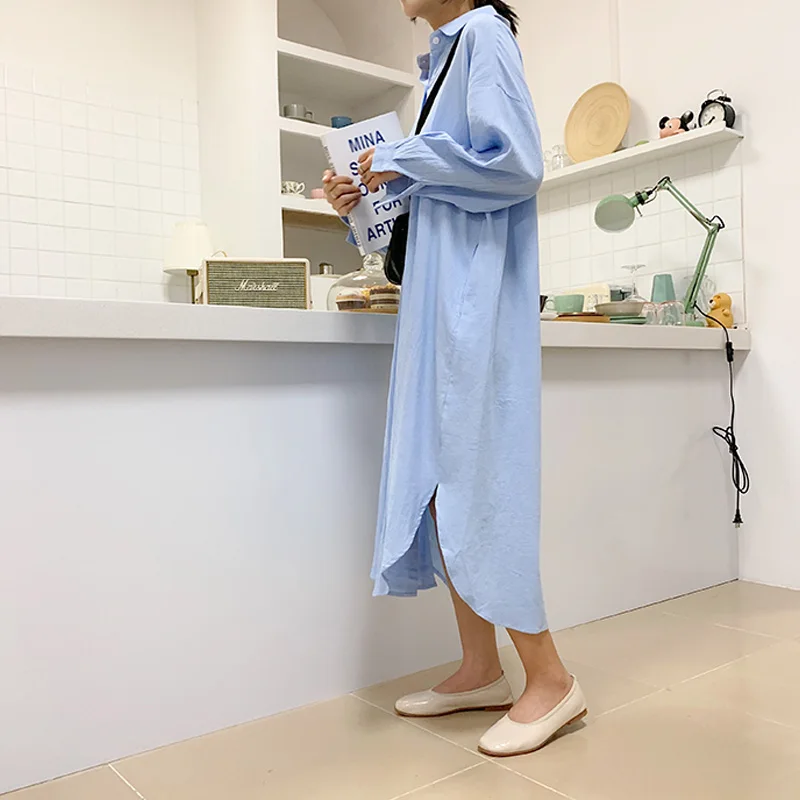 Новинка весна лето женские хлопковые блузки льняные повседневные белые/синие