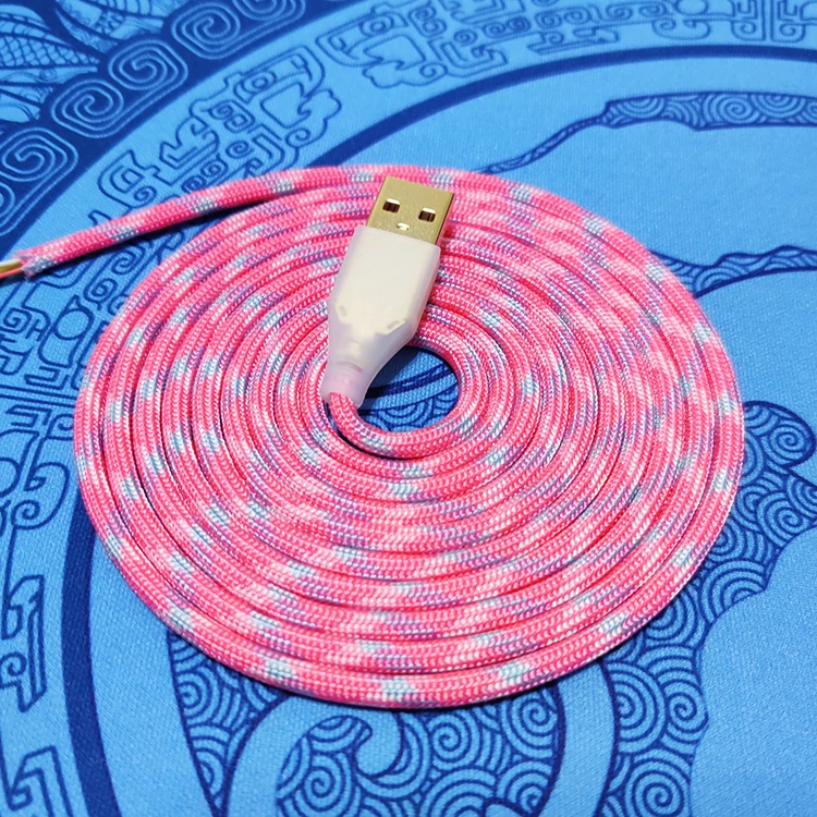 Гибкий кабель мыши созданный вручную из Паракорда магнитный щит мягкий Micro USB Type C