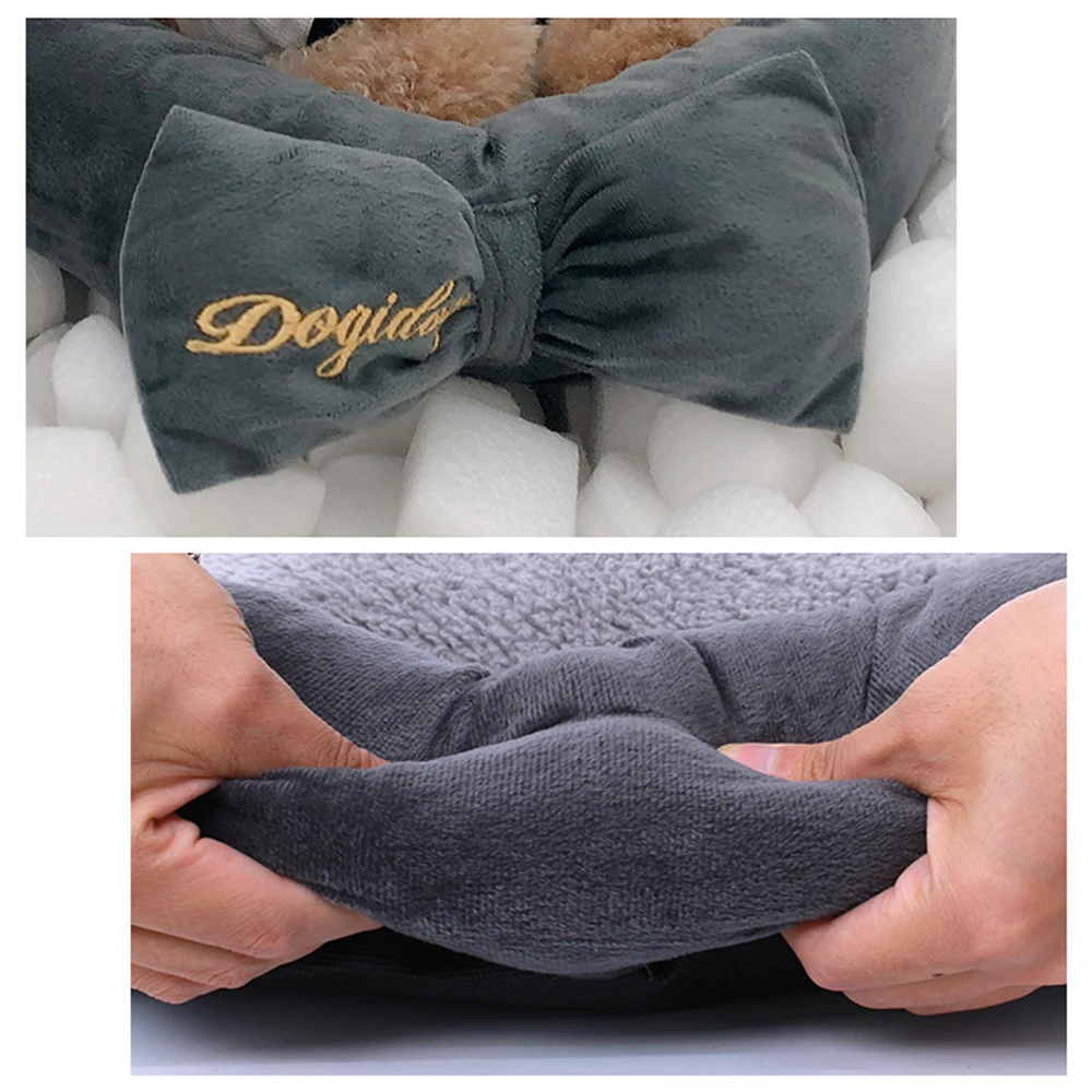 Съемный хлопковый коврик для собак кровати средних и мелких Donut пушистые