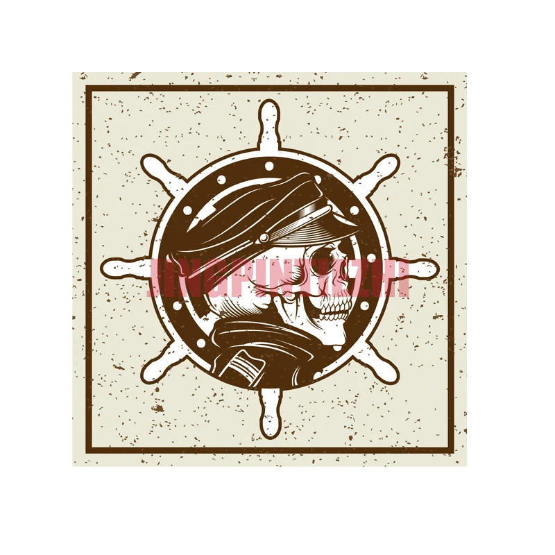 

Interesting Car Sticker Skeleton Captain Master Rudder Master Rudder Yacht RV Self-driving Sticker Deca L Motorcycle Decals