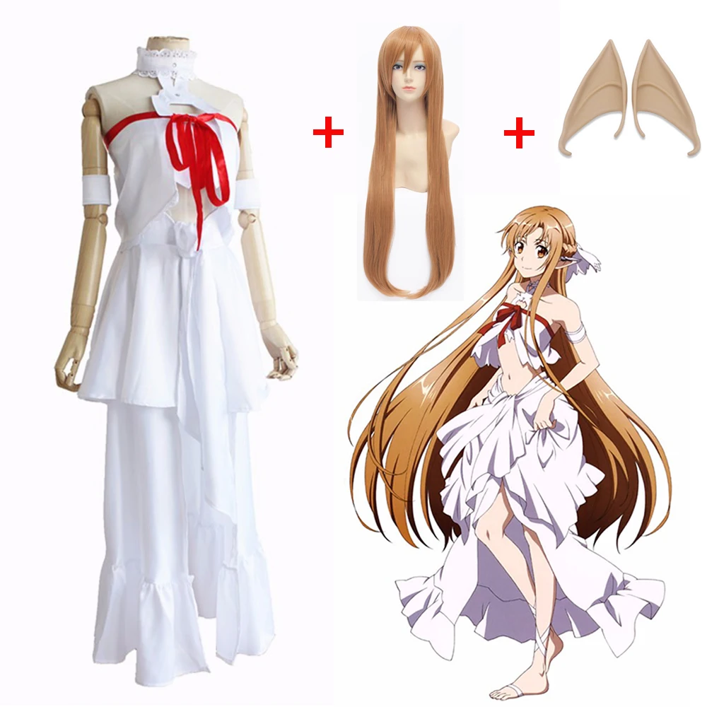 Аниме САО меч искусство онлайн Asuna Yuuki платье косплей костюмы Униформа Хэллоуин