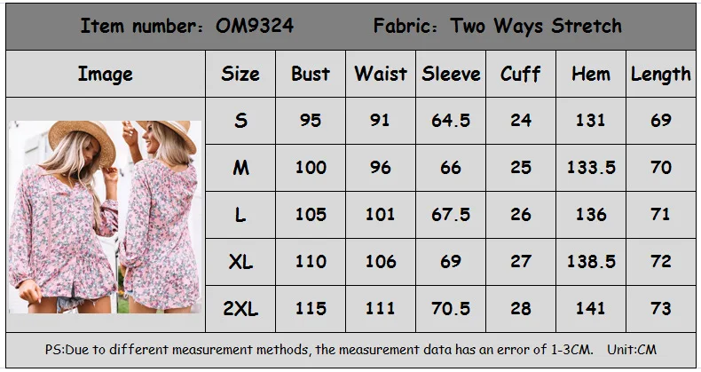 

2020 Tot Sale Printed Long Sleeve Loose Casual New Women Shirt Fashion V-neck Fresh and sweet Women's Fashion Wild Casual Shirt