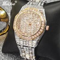 hip hop missfox men watches full stainless steel fashion top brand luxury iced out quartz wristwatches aaa streetwear male clock