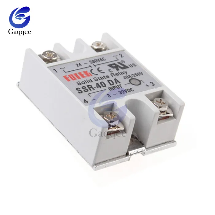 Твердотельное реле SSR 25DA/SSR 40DA/SSR 50DA DC control AC Однофазное твердотельное в белом