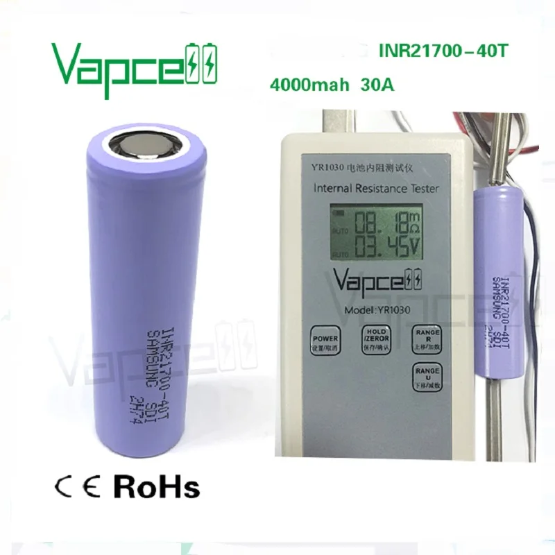 1 доллар купон Vapcell 21700 4000mah 30A 40T 3,7 V непрерывный разряд литий-ионная батарея