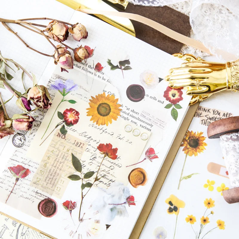 

Flower Shaped Sticker for Journaling Butterfly Sunflower Flower Bullet Journal Stickers for Scrapbooking 6pcs/lot