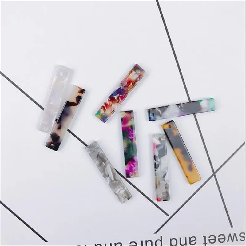 10 шт./лот разноцветные Квадратные бусины с уксусной кислотой и отверстиями для