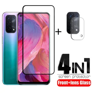 4 in 1 for oppo a54 5g glass for oppo a54 5g tempered glass hd phone film protective screen protector for oppo a54 5g lens glass free global shipping
